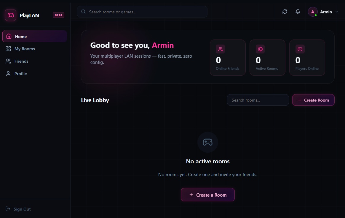 PlayLAN client lobby